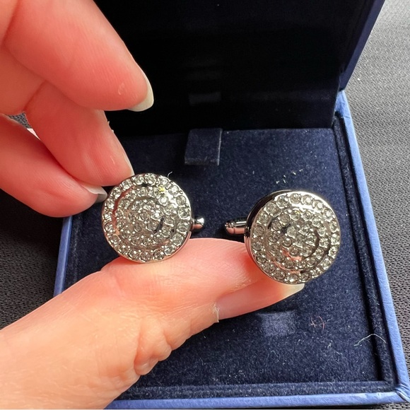 SWAROVSKI Moliere Round Pave Cufflinks 1062693 | Original Boxes - Picture 3 of 7